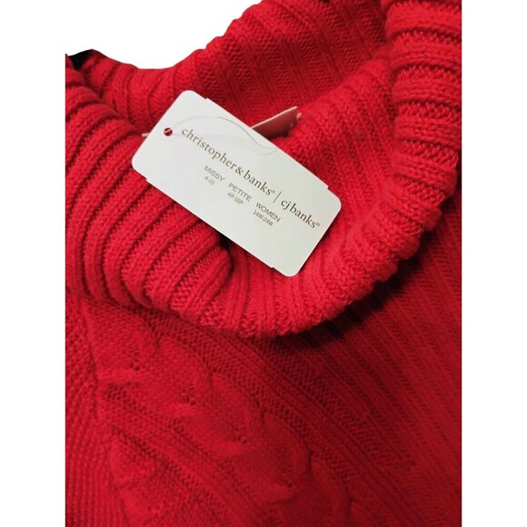 Christopher And Banks Red Cowl Neck Sweater NWT Knit size XL - Picture 5 of 6